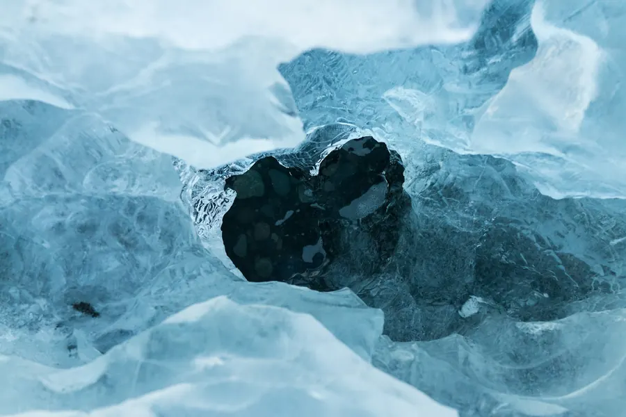 Close-up of ice-blue water